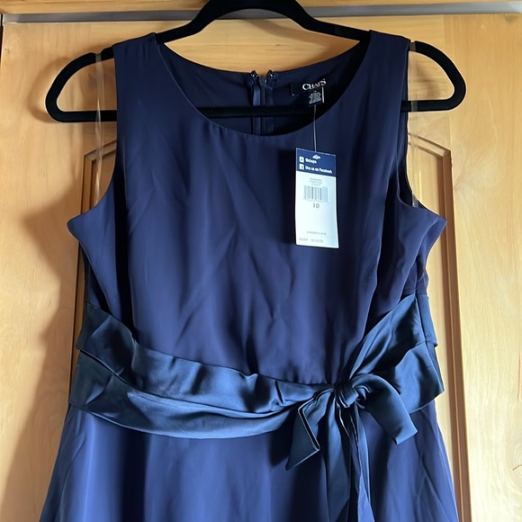 Brand new Chaps blue layered with bow dress size 10 - Picture 5 of 9